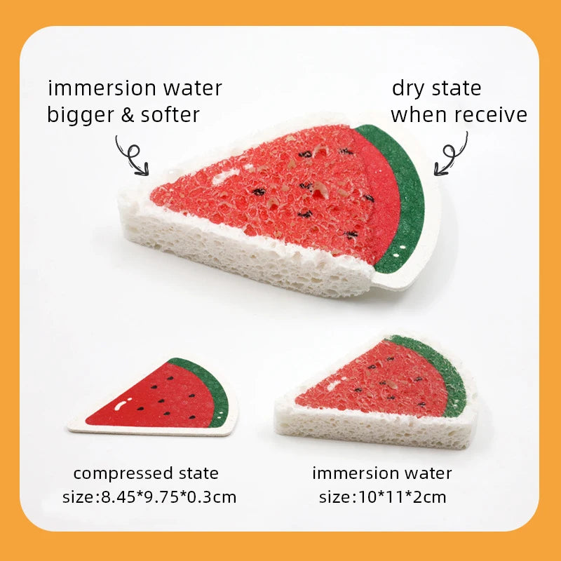 Kitchen Compressed Wood Pulp Sponge (4pcs)
