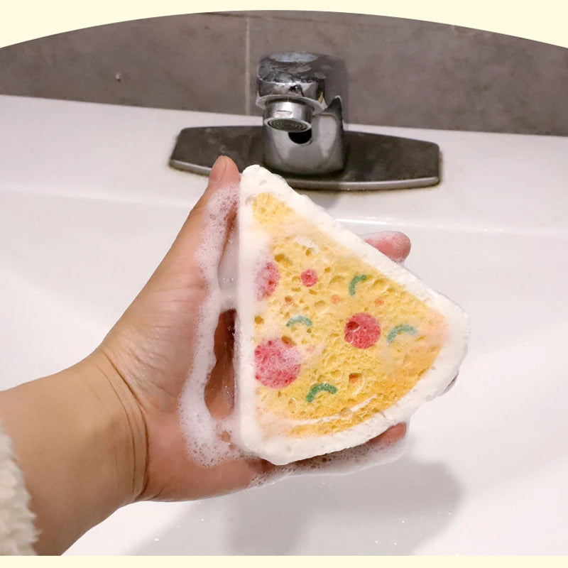 Kitchen Compressed Wood Pulp Sponge (4pcs)