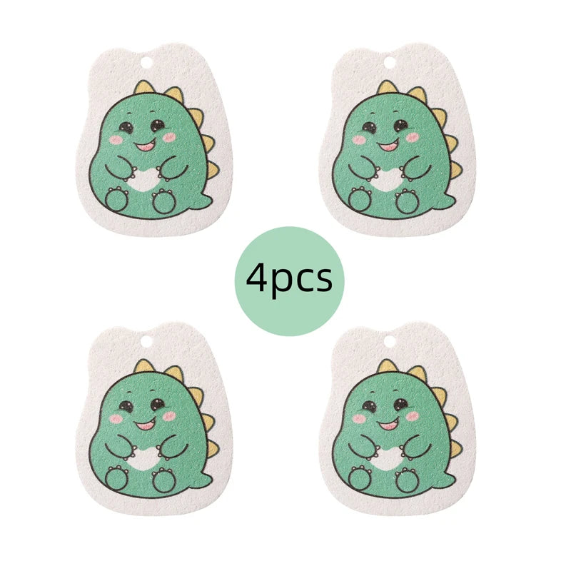 Kitchen Compressed Wood Pulp Sponge (4pcs)