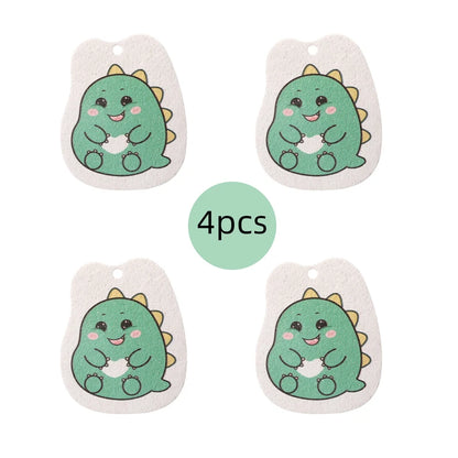 Kitchen Compressed Wood Pulp Sponge (4pcs)