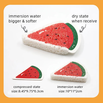 Kitchen Compressed Wood Pulp Sponge (4pcs)
