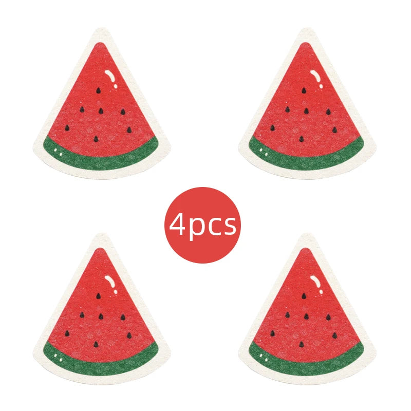 Kitchen Compressed Wood Pulp Sponge (4pcs)