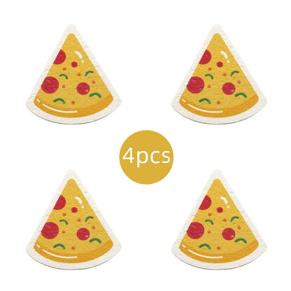 Kitchen Compressed Wood Pulp Sponge (4pcs)